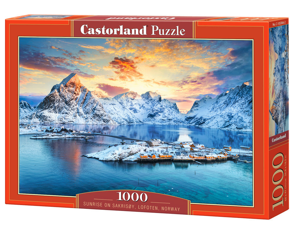 Castorland - Sunrise on Sakrisoy, Lofoten, Norway - 1000 Teile Pu