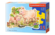 Castorland - Das Ferkel und seine Mama - 15 Teile Formpuzzle-ab 3