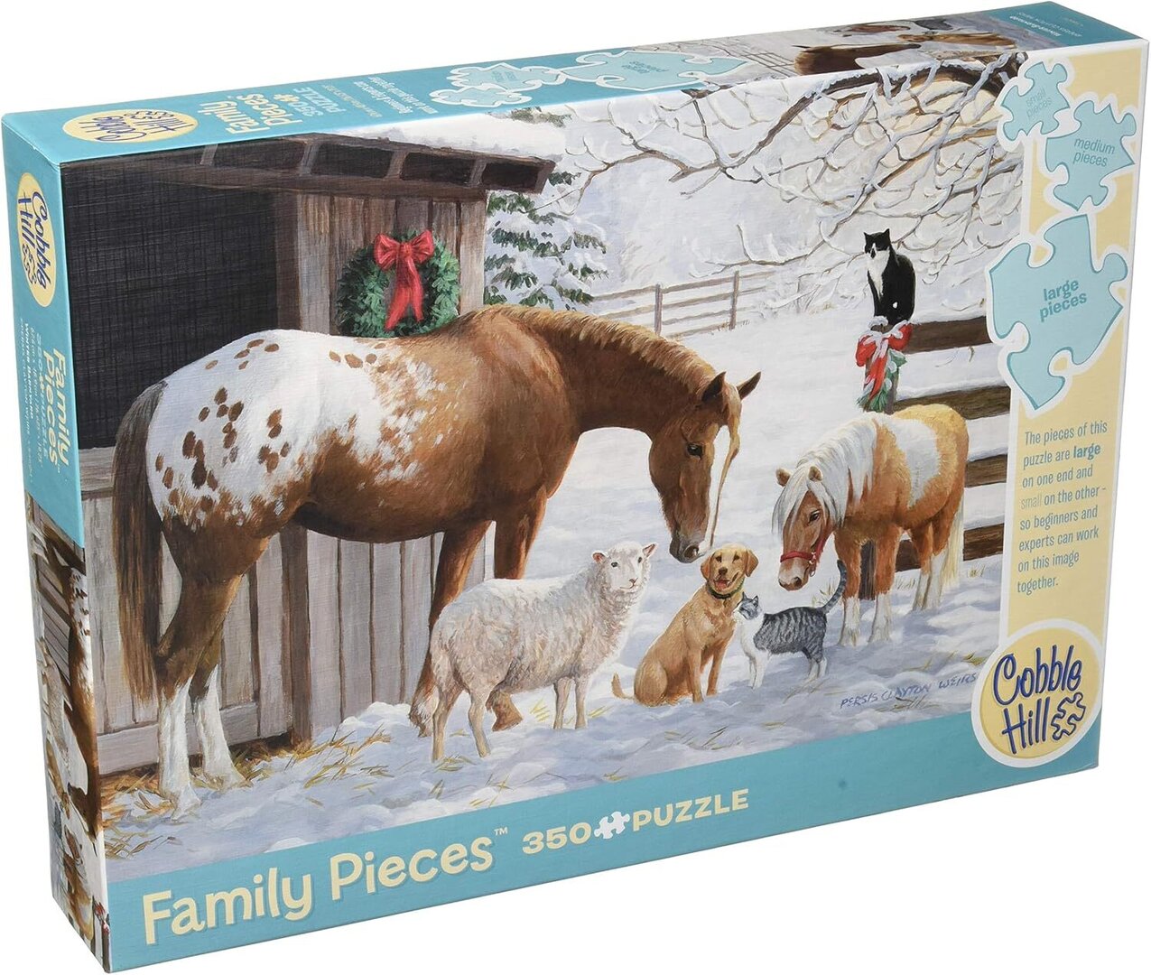 Cobble Hill - Winter Barnyard - 350 Teile Family Puzzle