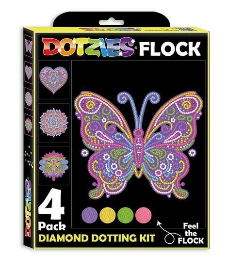 Dotzies - Diamond Dotting Kit Flock Neon Mandala - 4er Set