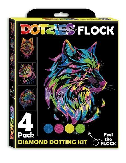 Dotzies - Diamond Dotting Kit Flock Neon Wild - 4er-Set