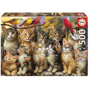 Educa - Kätzchen und Vögel - 500 Teile Puzzle