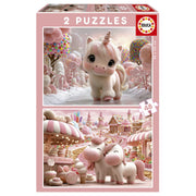 Educa - Süsse Einhörner - 2x48 Teile Puzzle