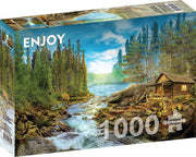 Enjoy Puzzle - A Log Cabin by the Rapids - 1000 Teile Puzzle