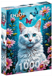 Enjoy Puzzle - White Cat - 1000 Teile Puzzle