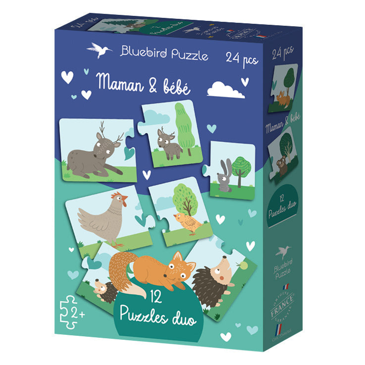 Bluebird Kids - Puzzle Duo Mama & Baby - 12x2 Teile - ab 2 Jahren