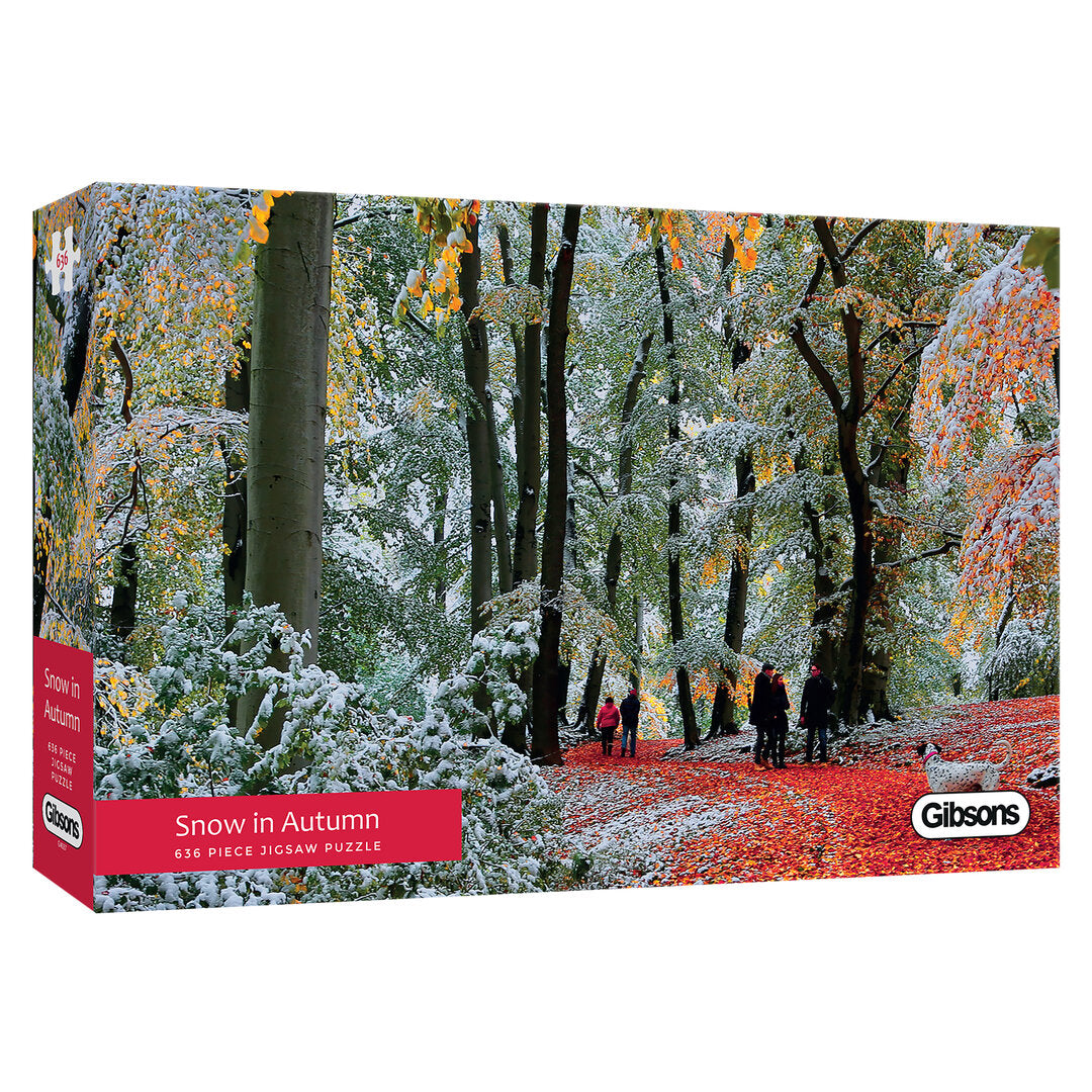 Gibsons - Snow in Autumn - 636 Teile Panorama Puzzle