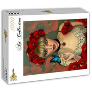 Grafika - Frau und Schmetterling - 1000 Teile Puzzle
