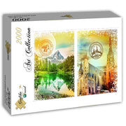 Grafika - Österreich und die Schweiz - 2000 Teile Puzzle