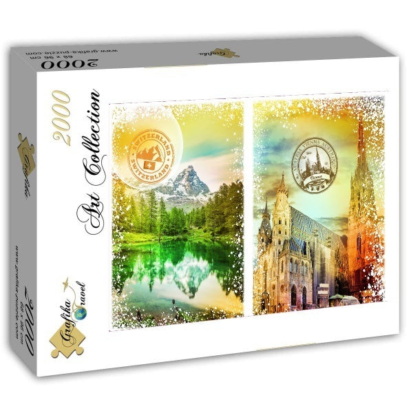 Grafika - Österreich und die Schweiz - 2000 Teile Puzzle - Nur CHF 29.90! Jetzt kaufen auf fluxed.ch