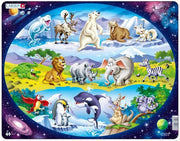 Larsen - Tiere der Welt - Rahmenpuzzle - 15 Teile - ab 4 Jahren