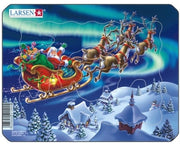 Larsen Rahmenpuzzle ``Weihnachtsmann im Nordlicht´´ - 6 Teile