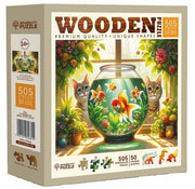 Wooden.City - Cats and Fish - 505 Teile Holzpuzzle