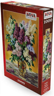 Nova Puzzle - Flieder in einer Vase - 1000 Teile Puzzle