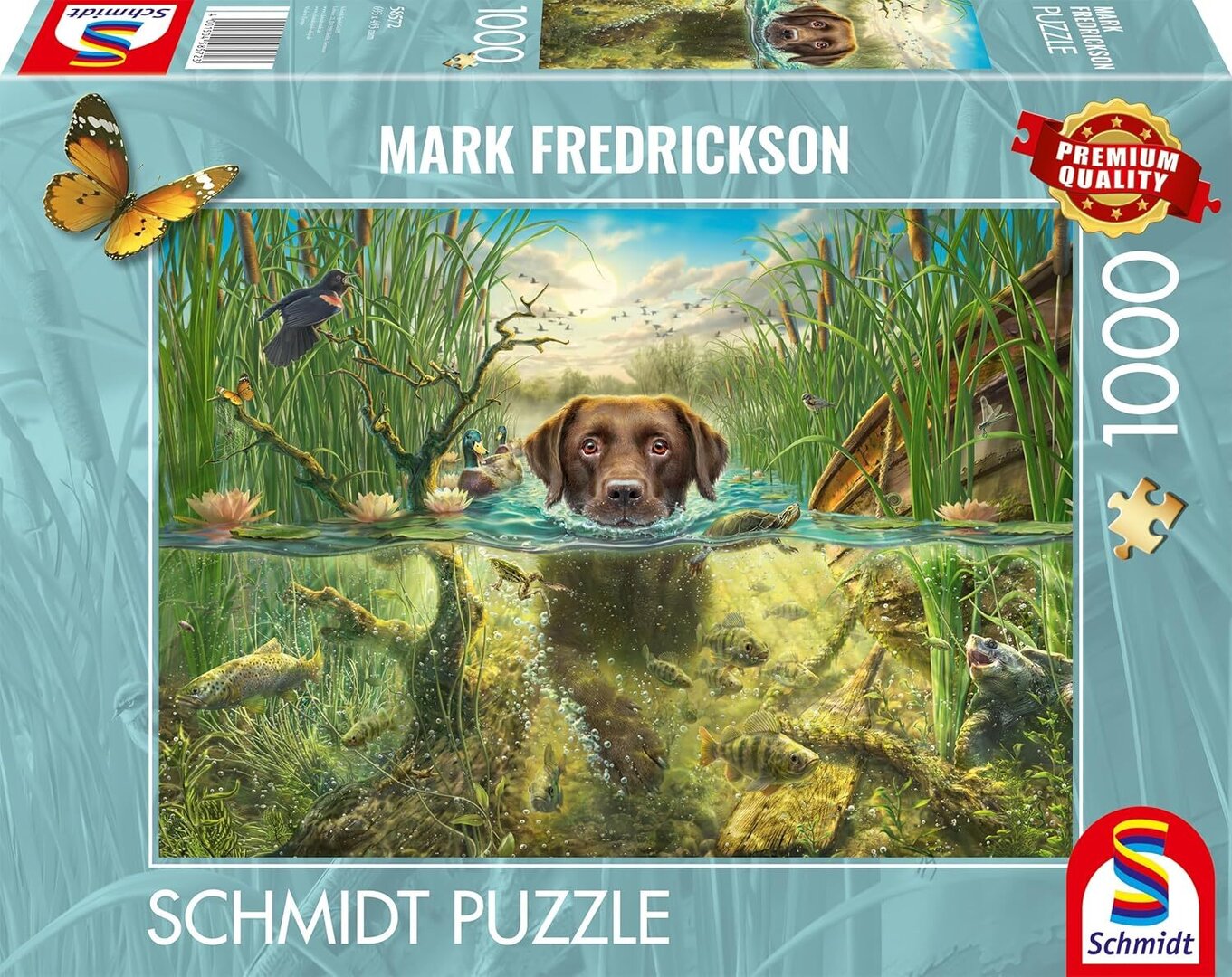 Schmidt - Brauner Labrador im kühlen Nass - 1000 Teile Puzzle