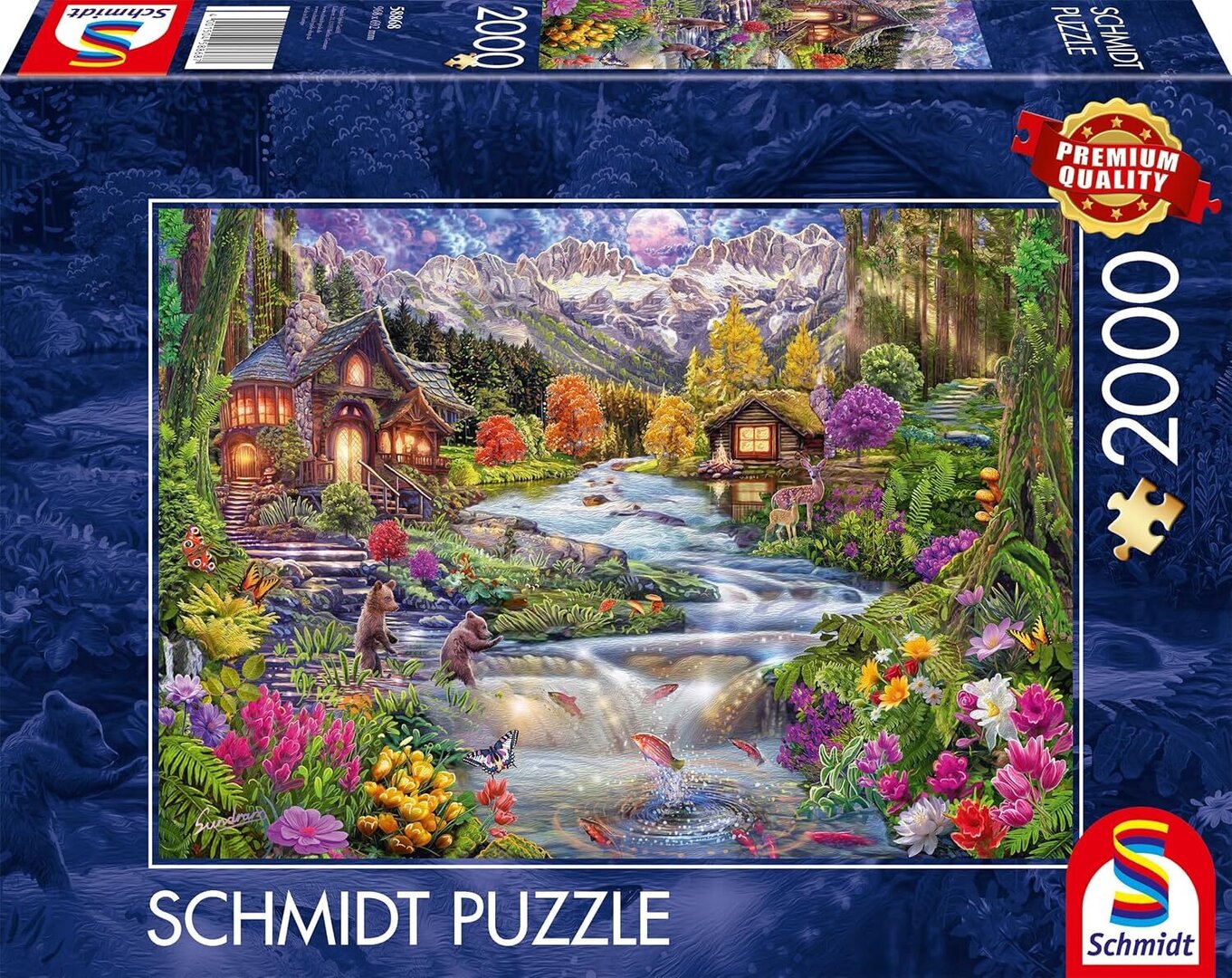 Schmidt - Flussidyll in den Bergen - 2000 Teile Puzzle