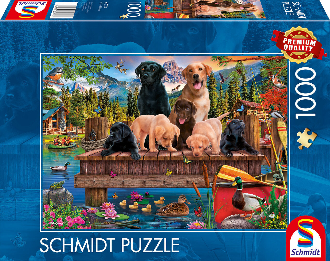 Schmidt - Hundefamilie am See - 1000 Teile Puzzle