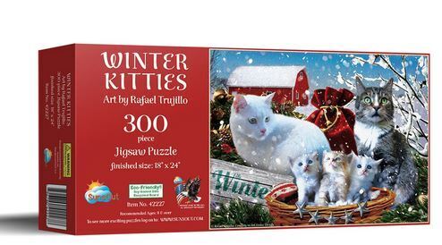 SunsOut - Winter Kitties - 300 XXL-Teile Puzzle