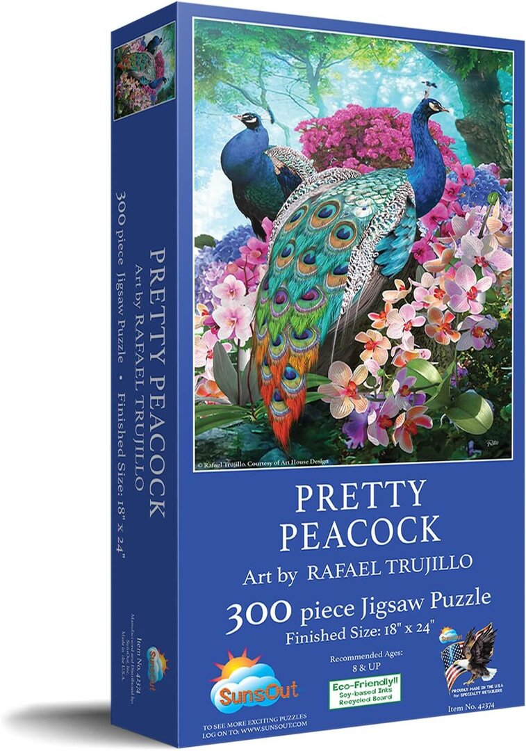 SunsOut - Pretty Peacock - 300 XXL-Teile Puzzle