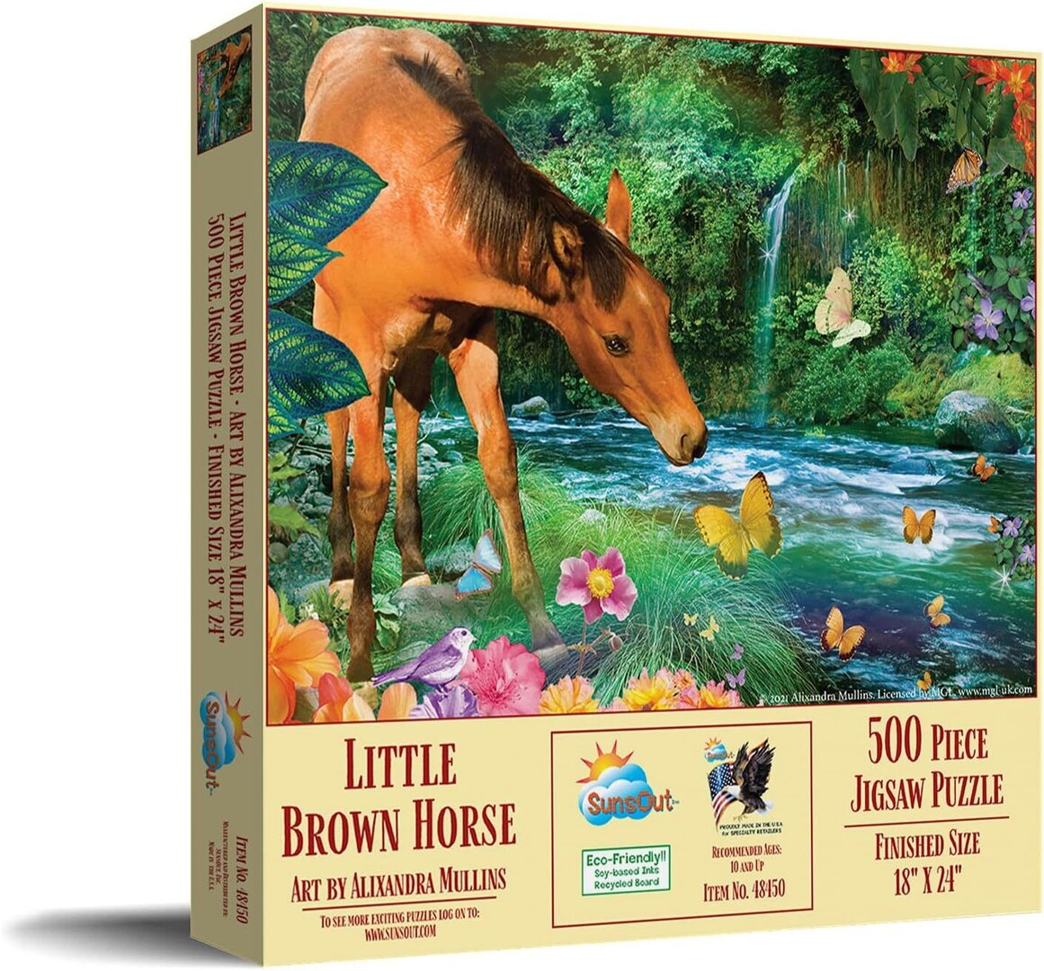 SunsOut - Little Brown Horse - 500 Teile Puzzle