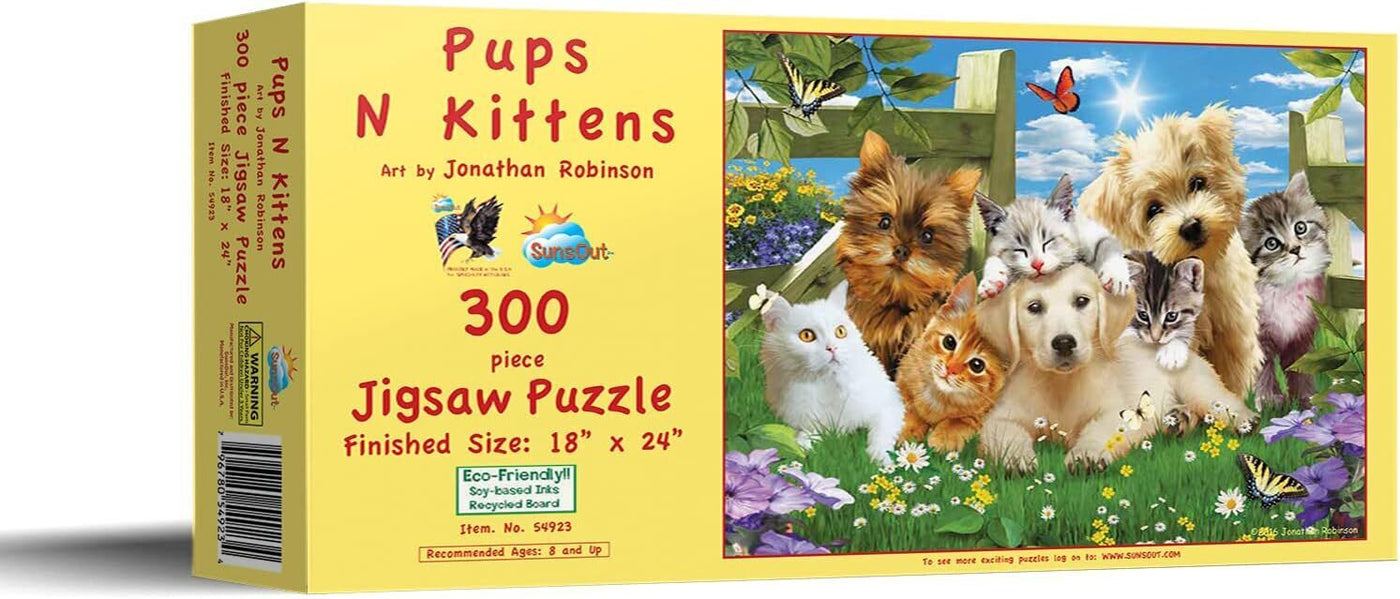 SunsOut - Pups N Kittens - 300 XXL-Teile Puzzle