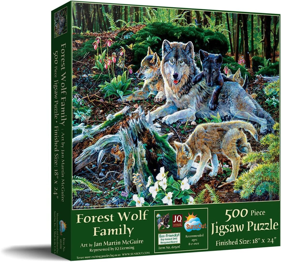 SunsOut - Forest Wolf Family - 500 Teile Puzzle