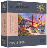 Trefl - Sunset at Golden Gate - 1000 Teile Holz Puzzle