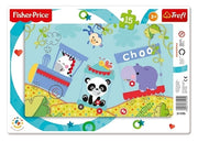 Trefl - Rahmenpuzzle - Fisher-Price ``Der Zug der Tiere´´ - 15 T.