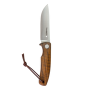 BregagliaKnife | Maloja Outdoormesser Half Tang 10.2 cm - Nussbaum, Swiss Made