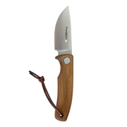BregagliaKnife | Maloja Outdoormesser Half Tang kurz 8.2 cm - Nussbaum, Swiss Made