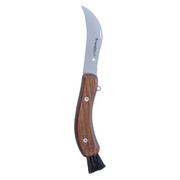 BregagliaKnife | Pilzmesser 8 cm mit Bürste - Nussbaum, Swiss Made